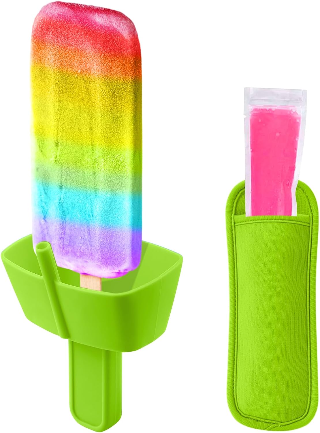 Kids Silicone Popsicle Holders with Reusable Sleeves
