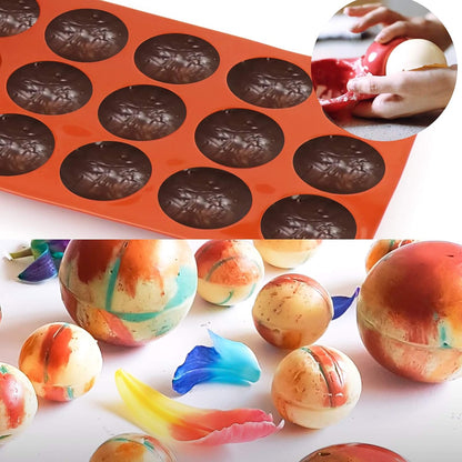 15-Cavity Hemisphere Silicone Dessert Mold