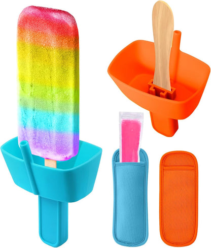 Kids Silicone Popsicle Holders with Reusable Sleeves