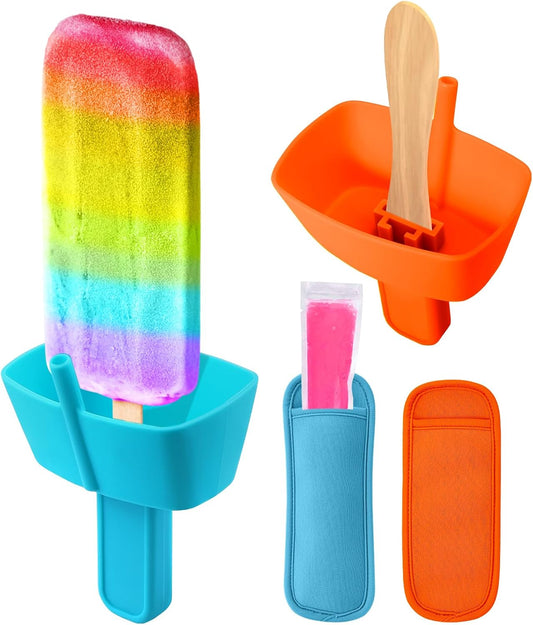 Kids Silicone Popsicle Holders with Reusable Sleeves