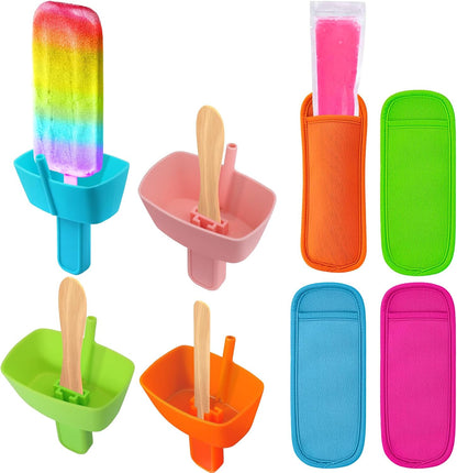 Kids Silicone Popsicle Holders with Reusable Sleeves