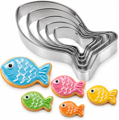 Five-piece gold fish stainless steel cookie cutter set